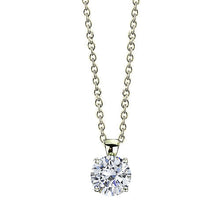 1 Carat Round Diamond Pendant Natural Four Prong Setting Yellow Gold Jewelry