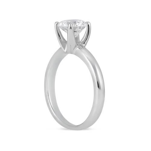 1 Carat Round Diamond Solitaire Natural Ring 14K White Gold New