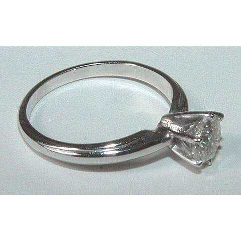 1 Carat Round Genuine Diamond Solitaire Ring White Gold 14K