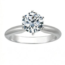1 Carat Round Natural Earth Mined Diamond Solitaire Engagement Ring 14K White Gold