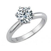 1 Carat Round Natural Earth Mined Diamond Solitaire Engagement Ring 14K White Gold