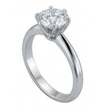 1 Carat Round Natural Earth Mined Diamond Solitaire Engagement Ring 14K White Gold