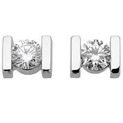 1 Carat Round Real Brilliant Cut Diamond Stud Women Earrings