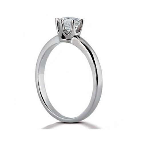 1 Carat Round Real Diamond Engagement Ring White Gold 14K