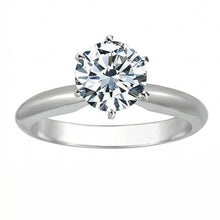 1 Carat Round Real Natural Earth Mined Diamond Solitaire Engagement Ring 14K White Gold