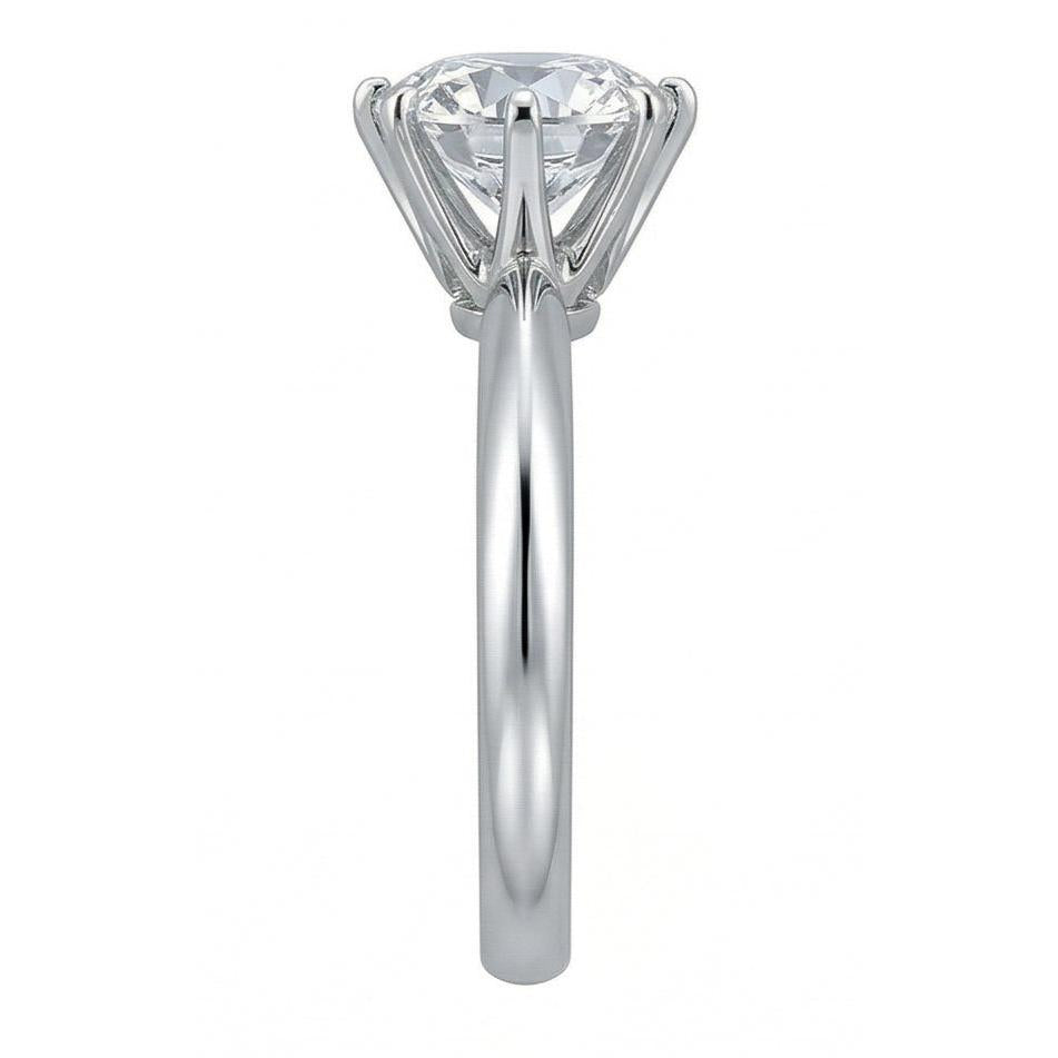 1 Carat Round Real Natural Earth Mined Diamond Solitaire Engagement Ring 14K White Gold