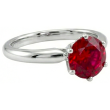 1 Carat Round Red Ruby Engagement Ring Solitaire Gemstone