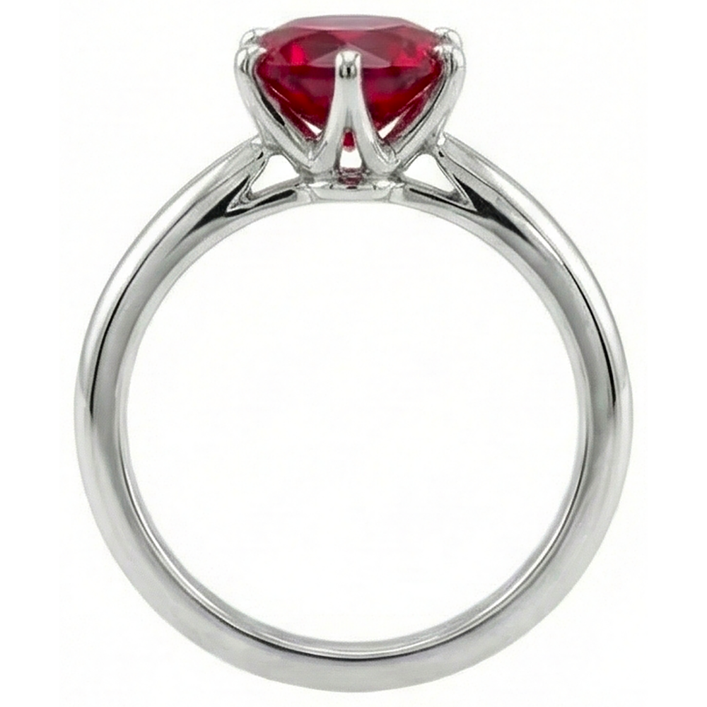 1 Carat Round Red Ruby Engagement Ring Solitaire Gemstone