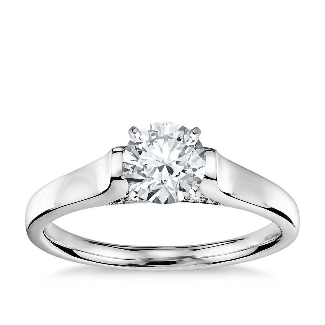 1 Carat Round Solitaire Natural Earth Mined Diamond Engagement Ring Gold Jewellery