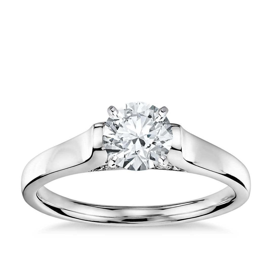 1 Carat Round Solitaire Natural Diamond Engagement Ring Gold Jewelry
