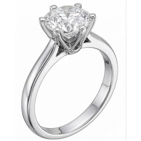 1 Carat Round Solitaire Natural Earth Mined DIAMOND ( NOT LAB GROWN ) Engagement Ring White Gold 14K