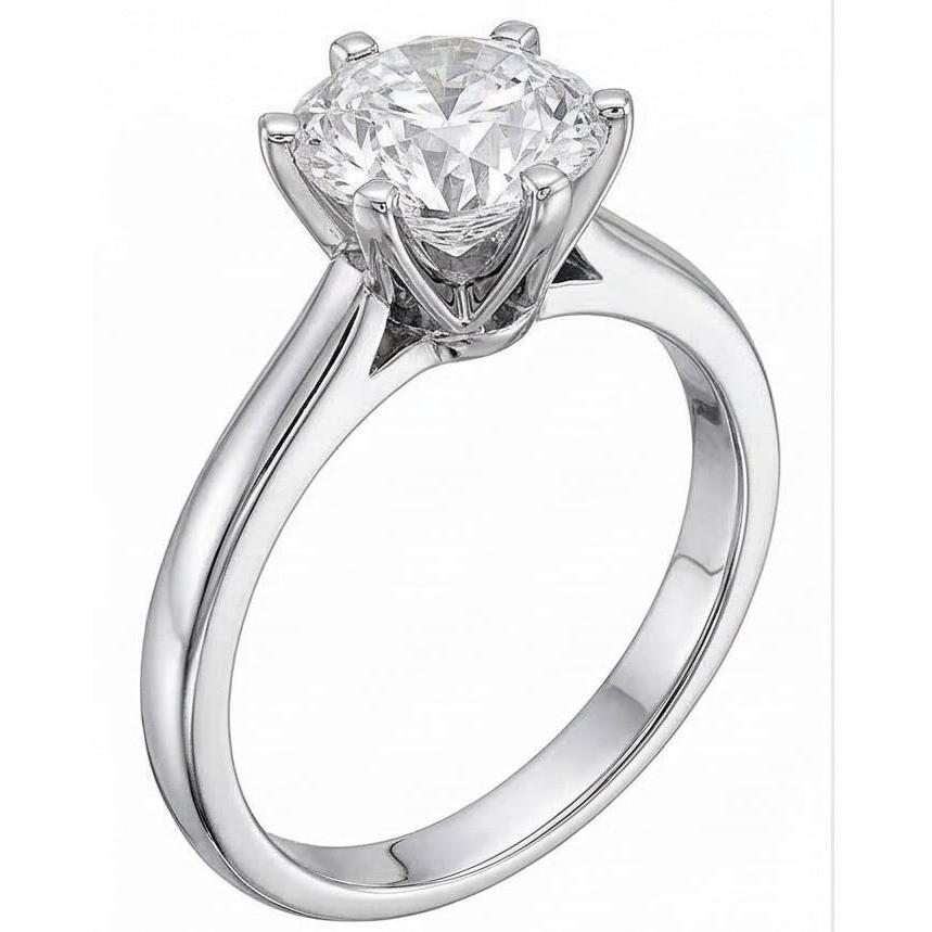 1 Carat Round Solitaire Natural Earth Mined DIAMOND ( NOT LAB GROWN ) Ring White Gold Jewellery