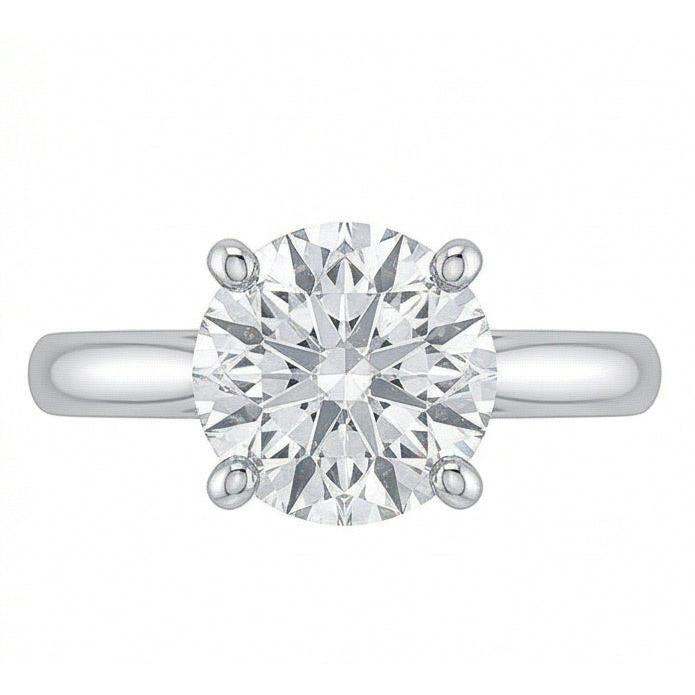 1 Carat Round Solitaire Natural Earth Mined Diamond Engagement Ring 14K White Gold