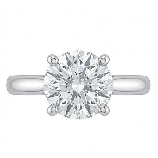 1 Carat Round Solitaire Natural Earth Mined Diamond Engagement Ring 14K White Gold