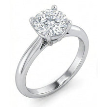1 Carat Round Solitaire Natural Earth Mined Diamond Engagement Ring 14K White Gold