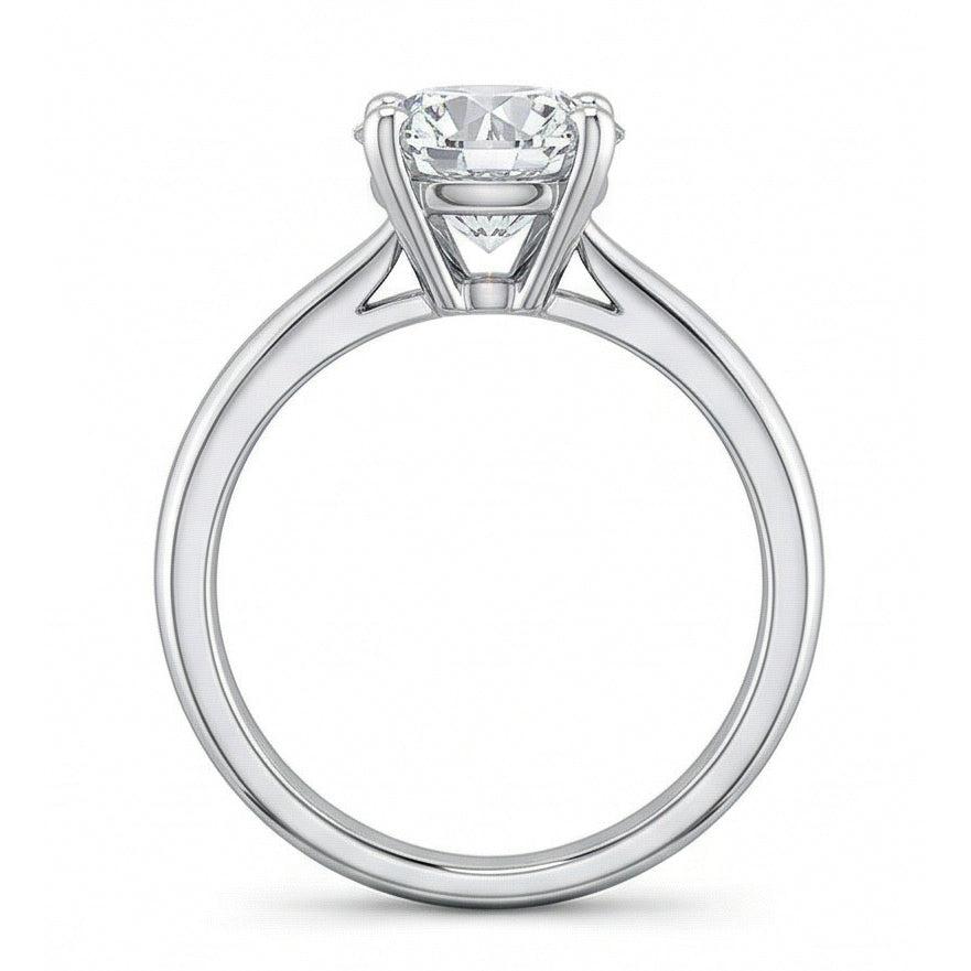 1 Carat Round Solitaire Natural Earth Mined Diamond Engagement Ring 14K White Gold