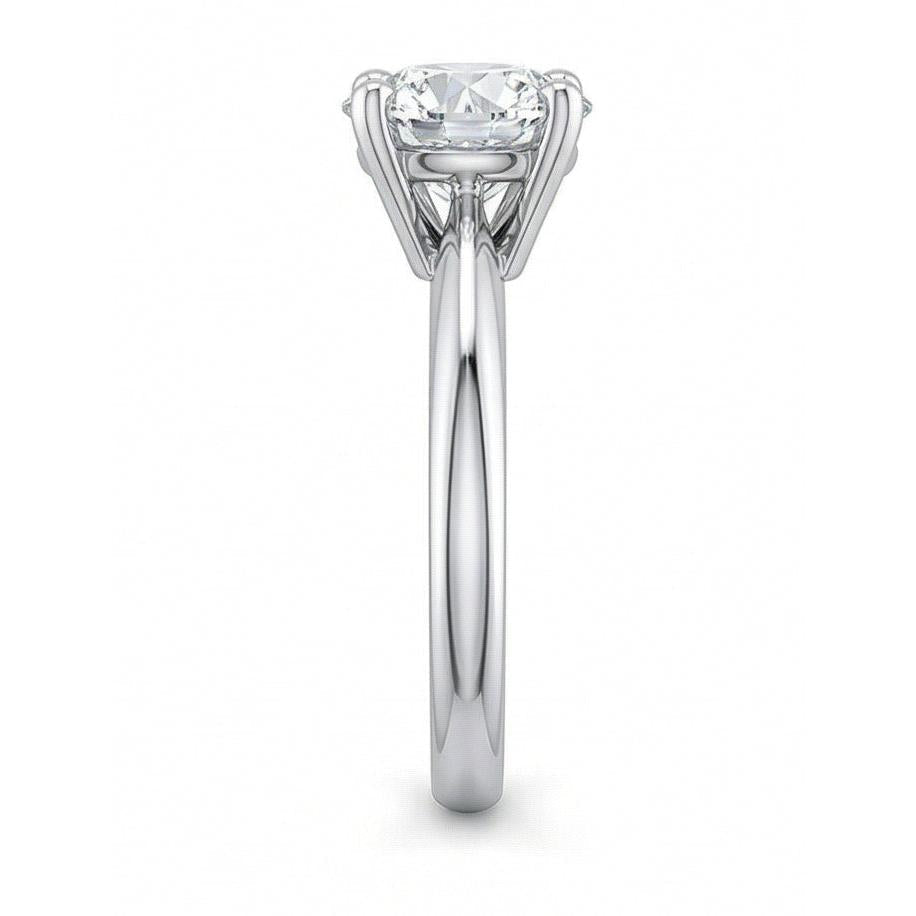 1 Carat Round Solitaire Natural Earth Mined Diamond Engagement Ring 14K White Gold