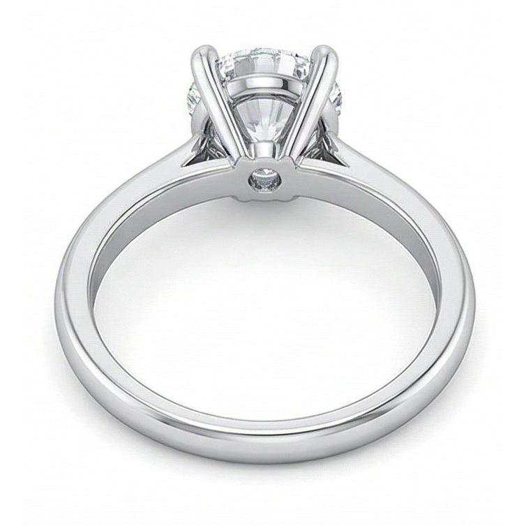 1 Carat Round Solitaire Natural Earth Mined Diamond Engagement Ring 14K White Gold