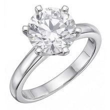 1 Carat Round Solitaire Natural Earth Mined Diamond Ring White Gold Jewelry