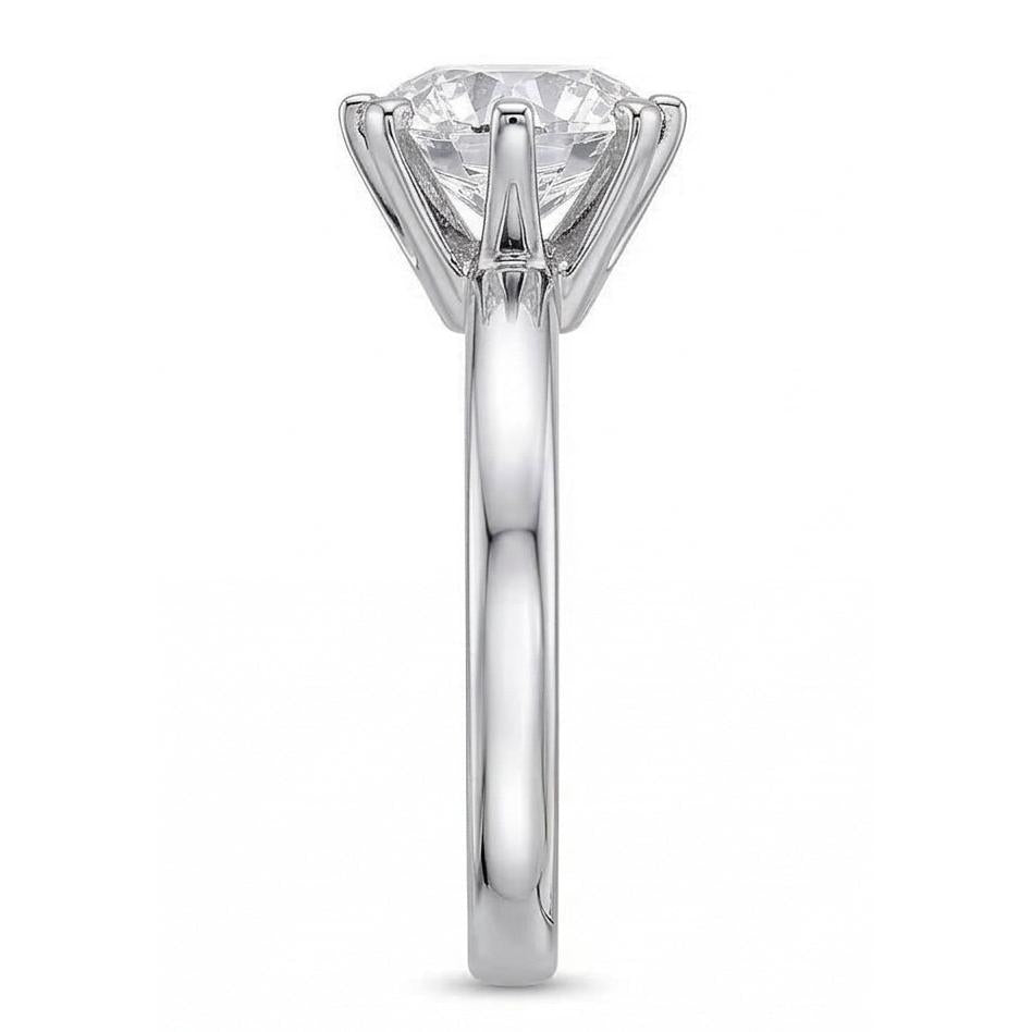 1 Carat Round Solitaire Natural Earth Mined Diamond Ring White Gold Jewelry