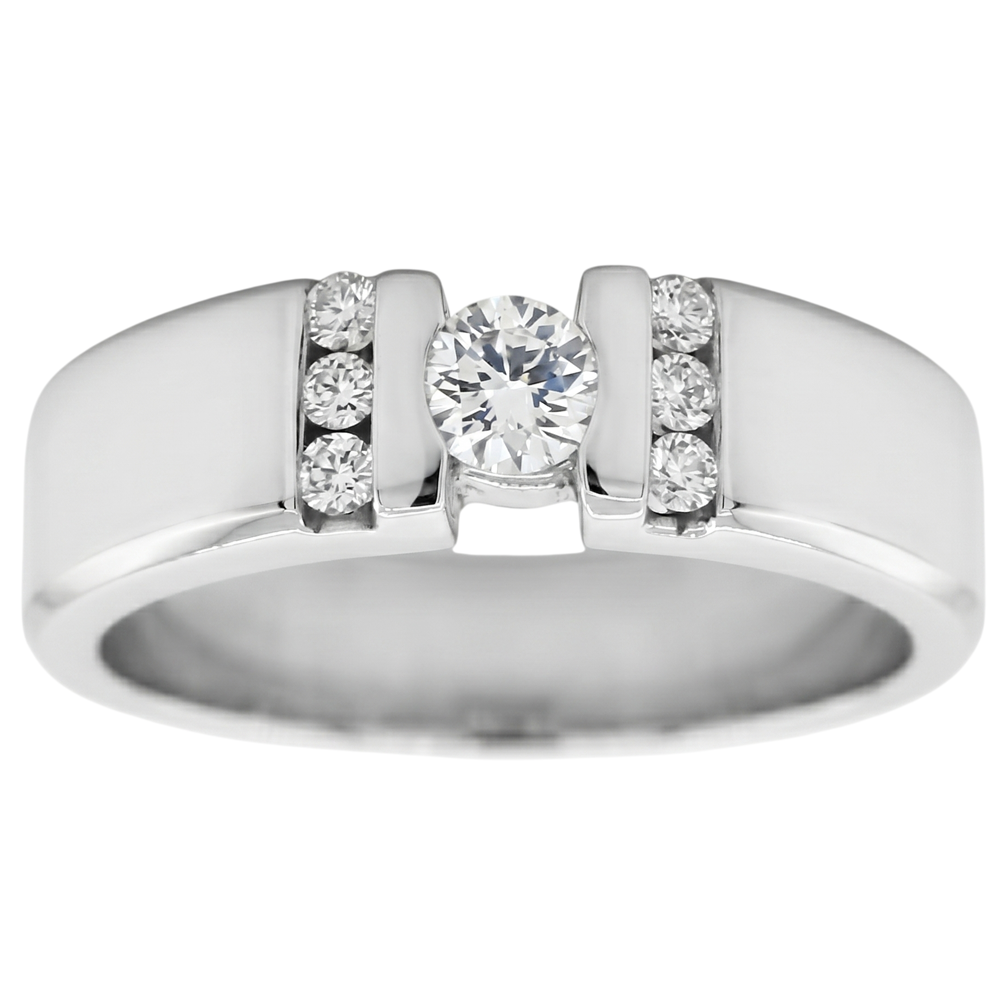 1 Carat Simple Ring Round Natural Earth Mined Diamond White Gold 14K Vs1 F