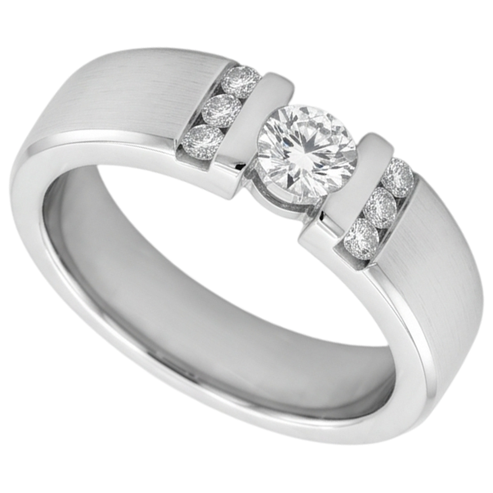 1 Carat Simple Ring Round Natural Earth Mined Diamond White Gold 14K Vs1 F
