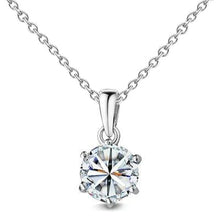 1 Carat Six Prong Setting Round Real Diamond Necklace Pendant