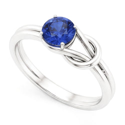 1 Carat Solitaire Blue Sapphire White Gold 14K Fancy Ring Jewellery New