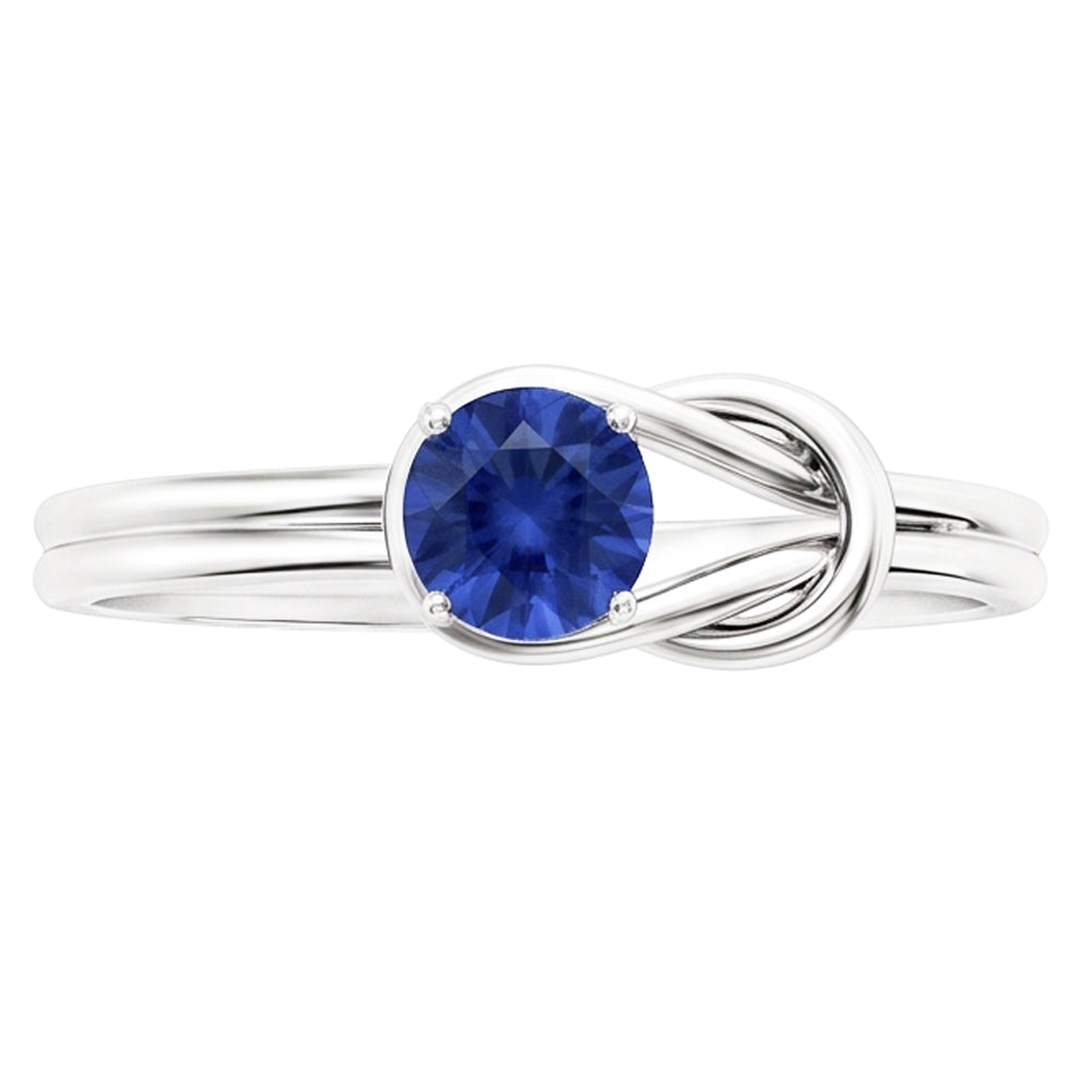 1 Carat Solitaire Blue Sapphire White Gold 14K Fancy Ring Jewellery New