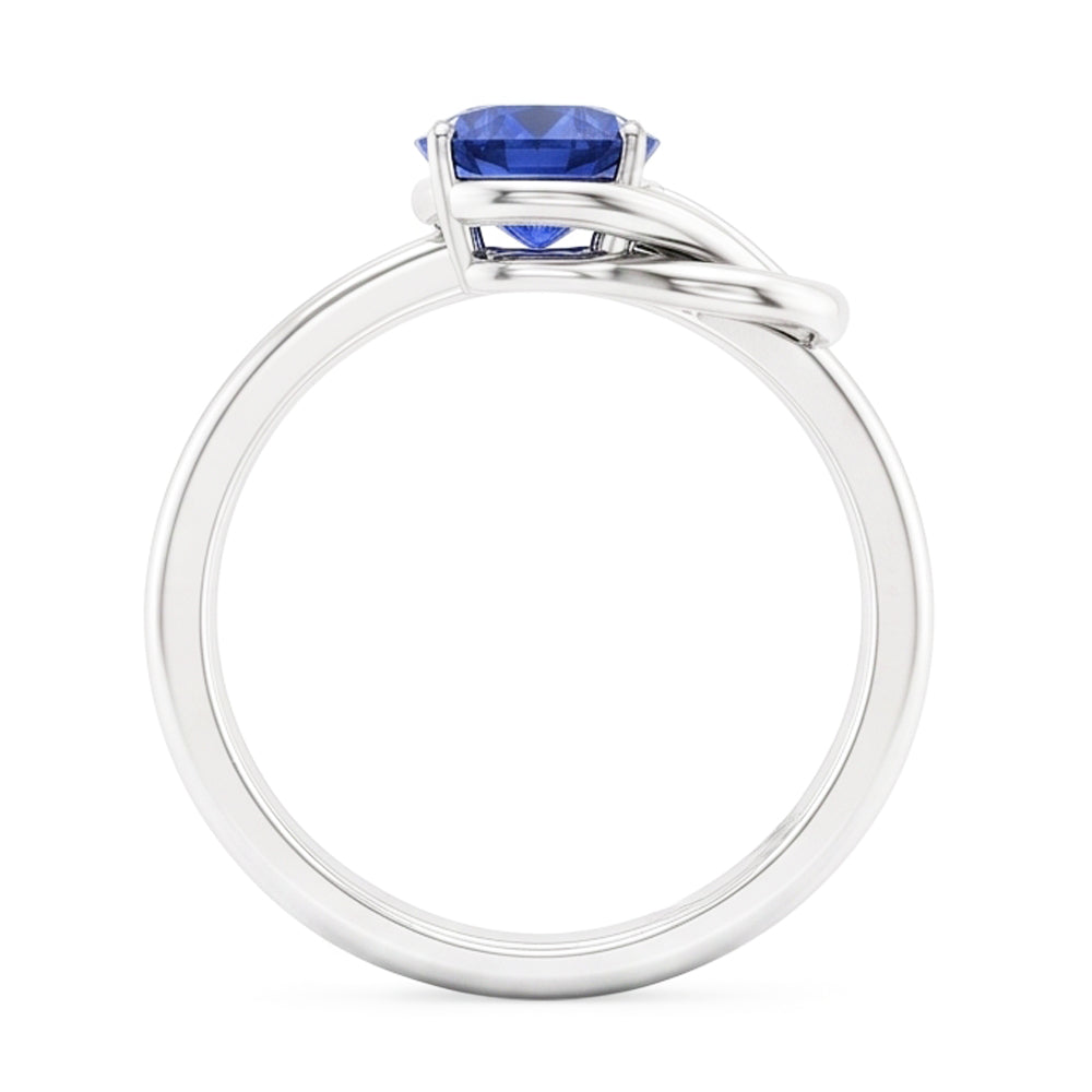 1 Carat Solitaire Blue Sapphire White Gold 14K Fancy Ring Jewellery New