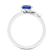 1 Carat Solitaire Blue Sapphire White Gold 14K Fancy Ring Jewellery New