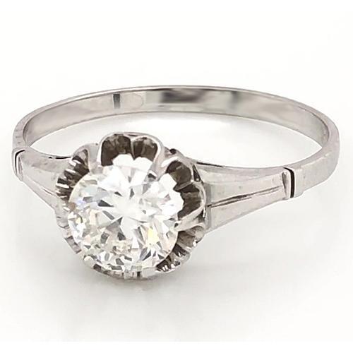 1 Carat Solitaire Genuine Diamond Ring Women White Gold Jewelry 14K New2