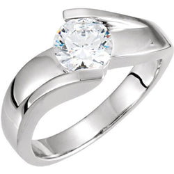 1 Carat Solitaire Real Diamond Engagement Ring White Gold 14K
