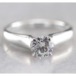 1 Carat Solitaire Real Diamond Engagement Ring Women Jewelry New