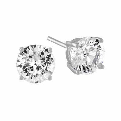 1 Carat Solitaire Round Cut Natural  Diamond Stud Earring White Gold 14K
