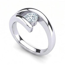 1 Carat Solitaire Round Cut Natural Earth Mined Diamond Engagement Ring Bar Set