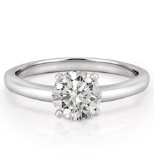 1 Carat Solitaire Round Cut Real Diamond Wedding Ring White Gold 14K