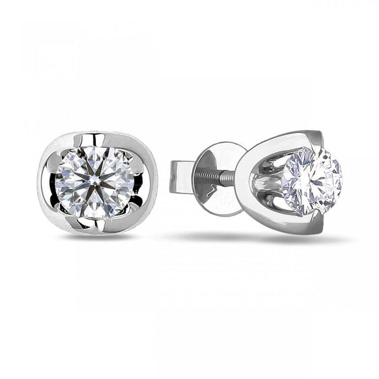 1 Carat Solitaire Round Natural Diamond Stud Earring Women Jewelry