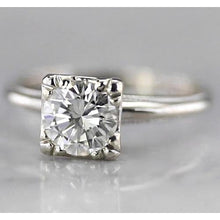 1 Carat Solitaire Round Real Diamond Engagement Ring