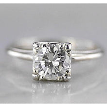1 Carat Solitaire Round Real Diamond Engagement Ring