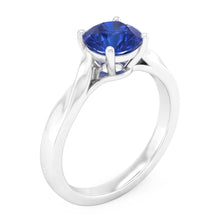 1 Carat Solitaire Women's Ceylon Sapphire Ring Twisted Shank
