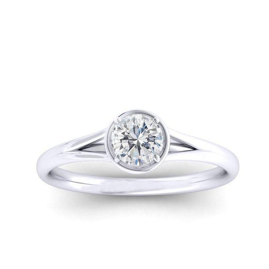 1 Carat Sparkling Genuine Solitaire Diamond Engagement Ring