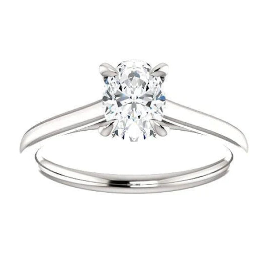 1 Carat Sparkling Oval Real Diamond Ring