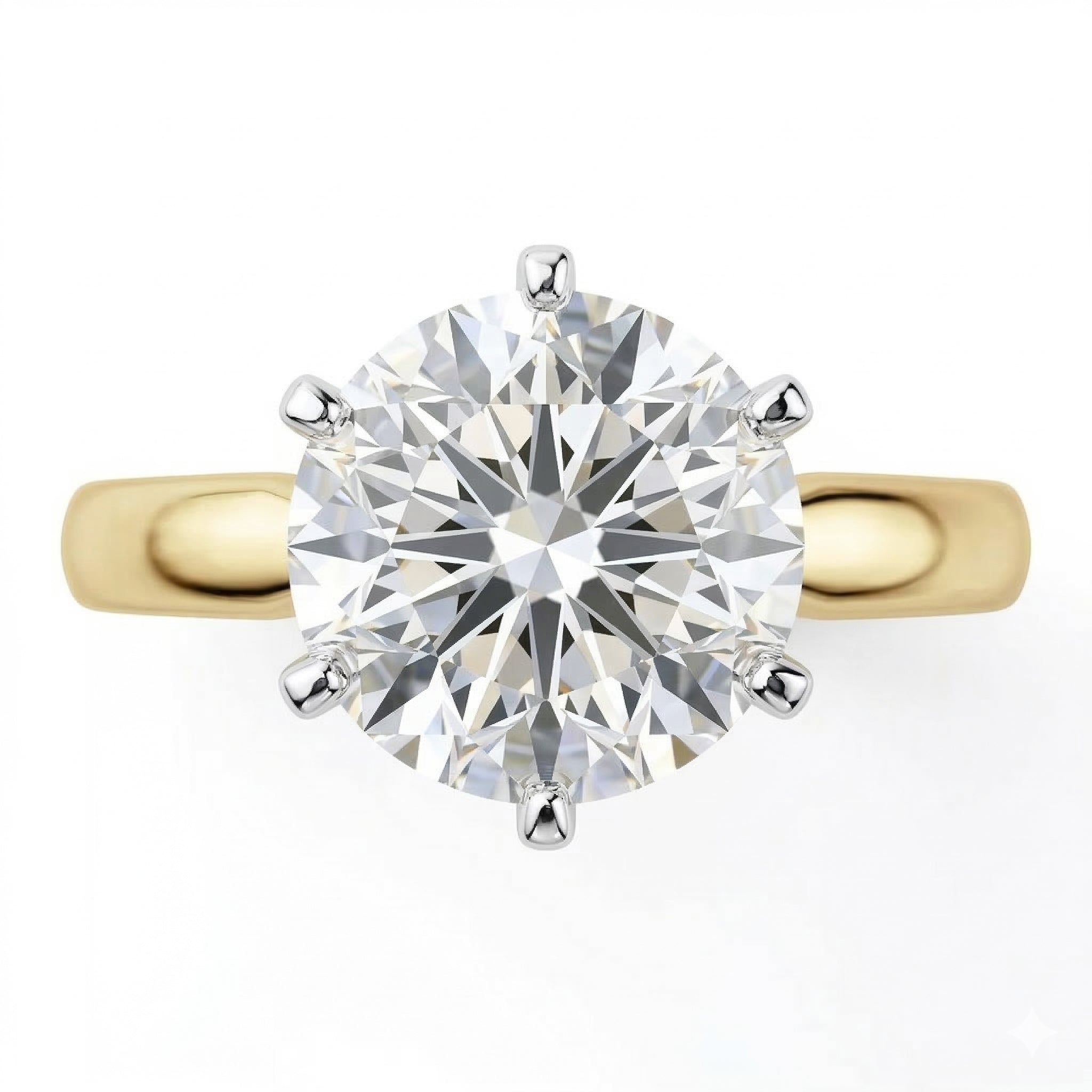 1 Carat Two Tone Comfort Fit Round Genuine Natural Earth Mined Diamond Ring Solitaire