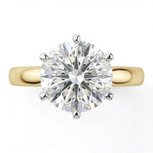 1 Carat Two Tone Comfort Fit Round Genuine Natural Earth Mined Diamond Ring Solitaire
