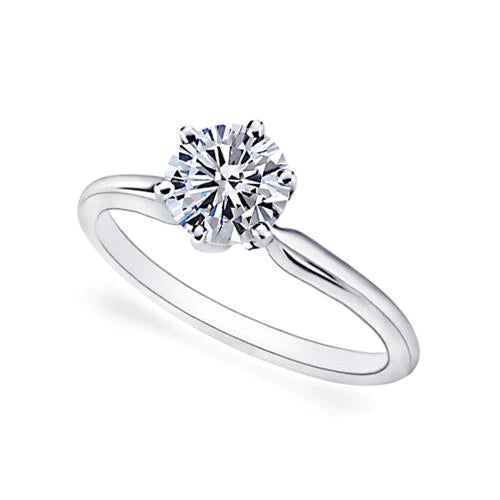 1 Carat Women Real Diamond Solitaire Engagement Ring