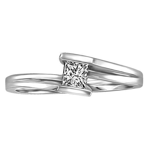 1 Carat Women Solitaire Princess Cut Real Diamond Engagement Ring