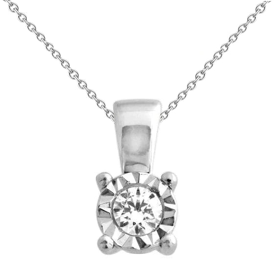 1 Ct Round Diamond Necklace Pendant Solid Gold Real Diamond Cut Mounting