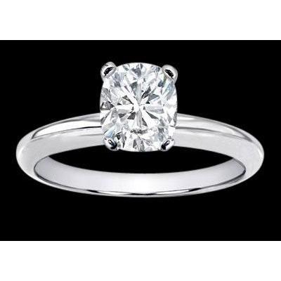 1 Carat Cushion Natural Earth Mined Diamond Solitaire Engagement Ring