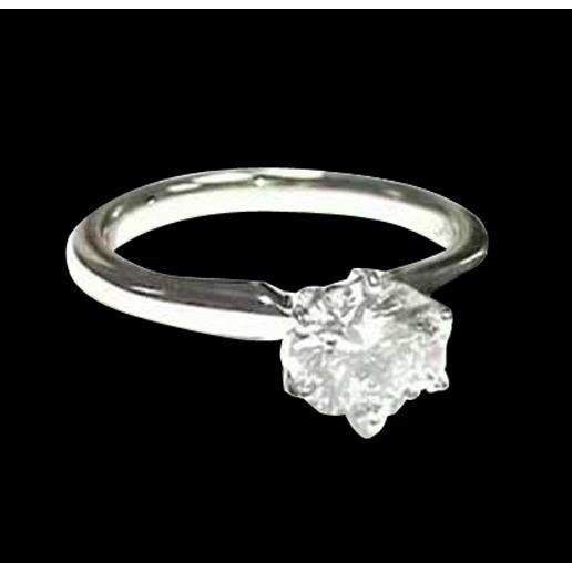 1 Carat Natural Earth Mined Diamond Solitaire Ring White Gold 14K